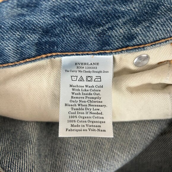 NWT Everlane The Curvy 90's Cheeky Straight Jean Light Wash Denim Size 30 Womens - Picture 9 of 12